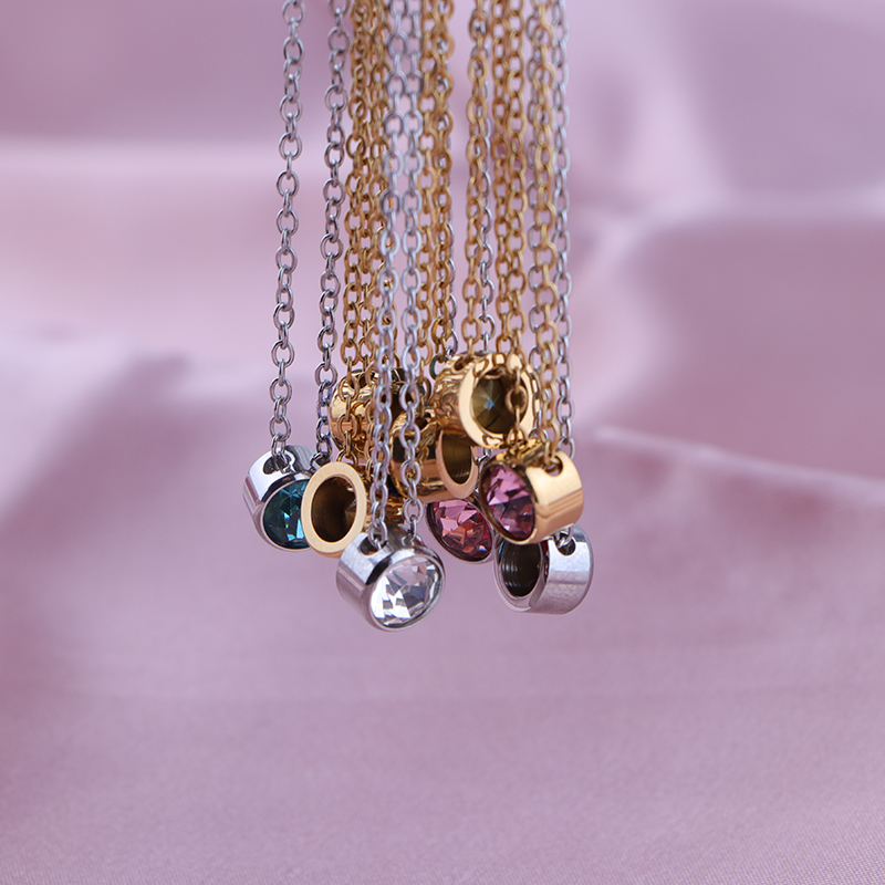 Stainless Steel 12 Birthstones - Birth Flower Necklace review and price