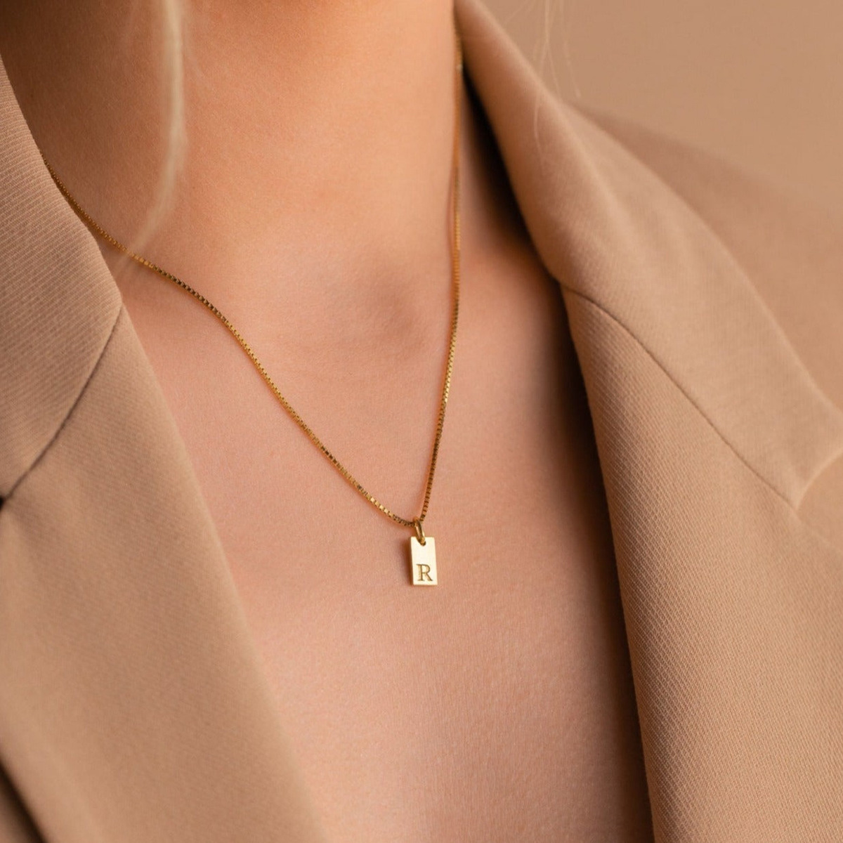Tiny Square Initial Letter Nec - Birth Flower Necklace review and price