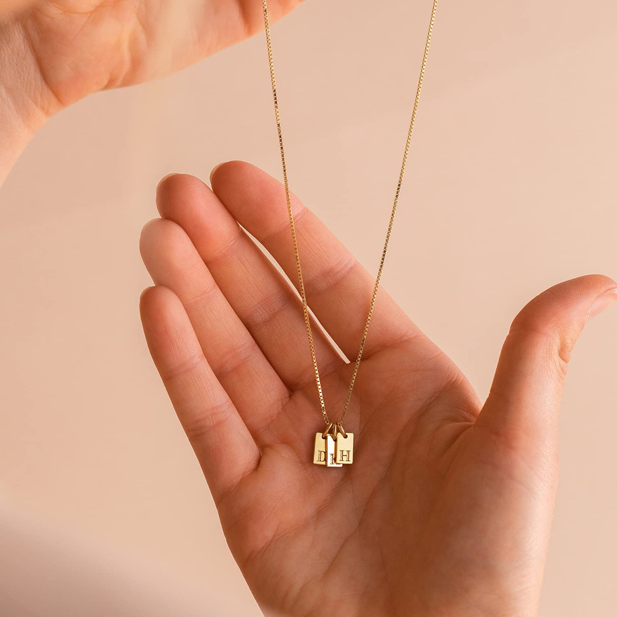 Tiny Square Initial Letter Nec - Birth Flower Necklace review and price