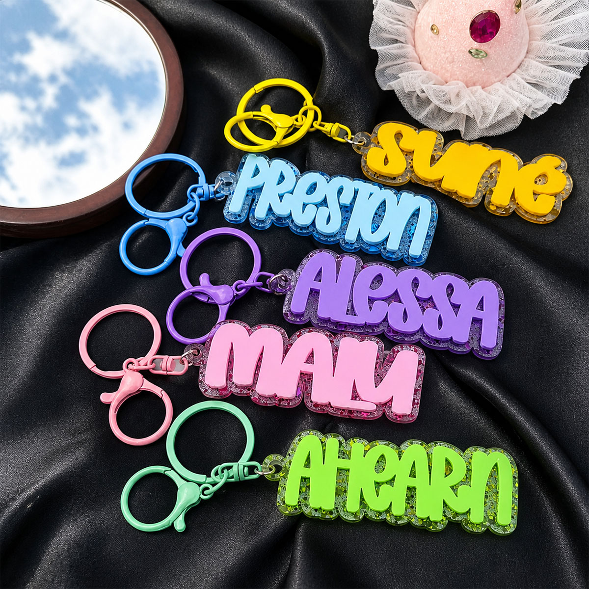 Custom Name Acrylic Keychain P - Initial Ring Custom review and price