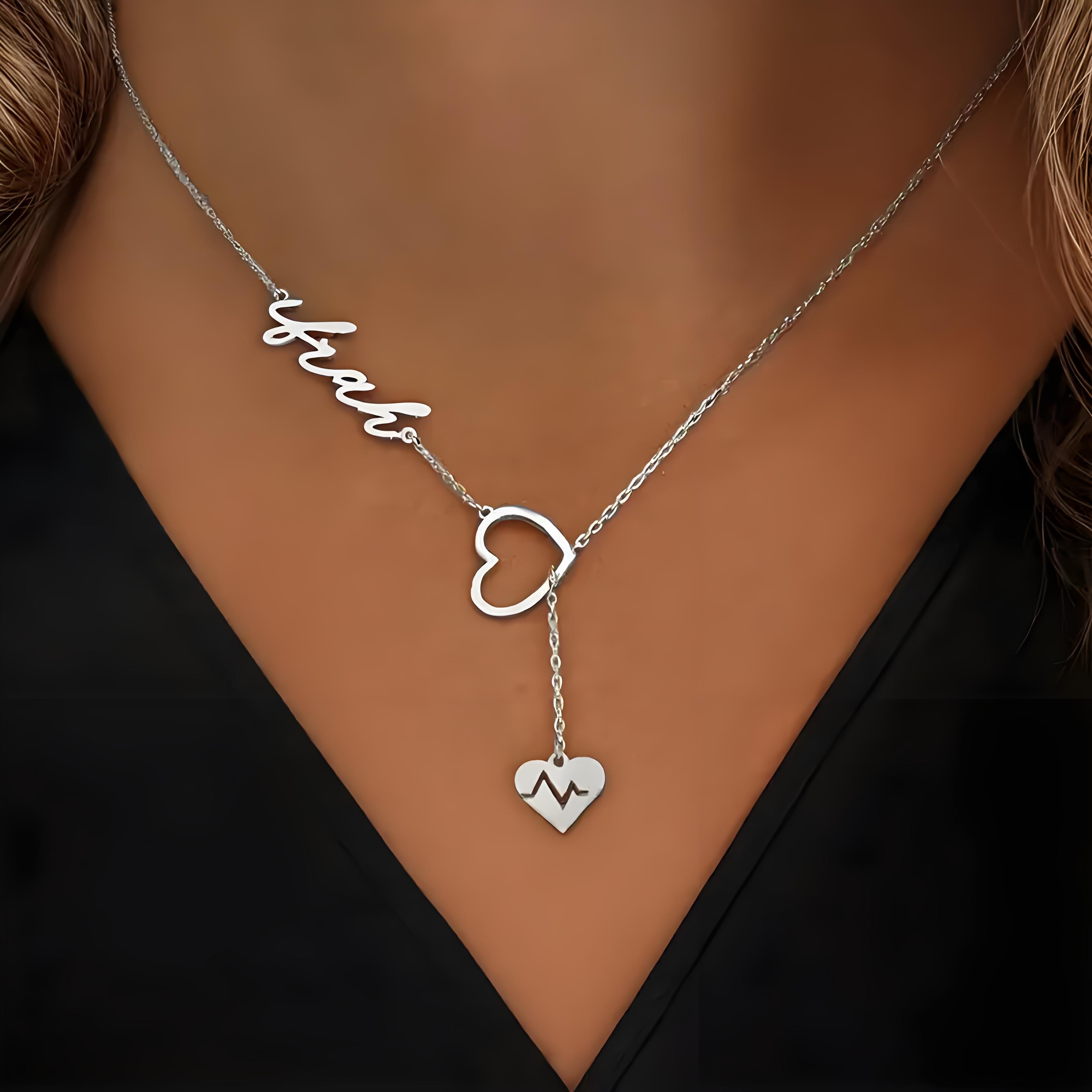 Personalized Couple Heartbeat  - Birth Flower Necklace review and price